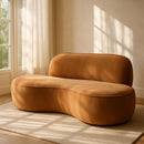  Manufacturer Color_Saddle -- Swerve 77" Saddle Velvet Upholstered Loveseat IMAGE 2