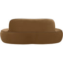  Meridian Swerve 77" Saddle Velvet Upholstered Loveseat IMAGE 5