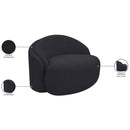  Meridian Caspian Black Chenille Fabric Upholstered Chair IMAGE 13
