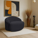  Manufacturer Color_Black -- Caspian Black Chenille Fabric Upholstered Chair IMAGE 2