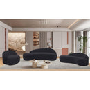  Meridian Caspian 79" Black Chenille Fabric Upholstered Loveseat IMAGE 18