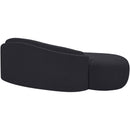  Manufacturer Color_Black -- Caspian 79" Black Chenille Fabric Upholstered Loveseat IMAGE 7