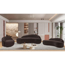 Meridian Caspian Brown Chenille Fabric Upholstered Chair IMAGE 16