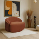  Meridian Caspian Cognac Chenille Fabric Upholstered Chair IMAGE 2