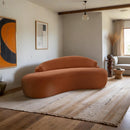  Meridian Caspian 79" Cognac Chenille Fabric Upholstered Loveseat IMAGE 2