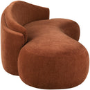  Meridian Caspian 101" Cognac Chenille Fabric Upholstered Sofa IMAGE 3