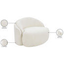  Meridian Caspian Cream Chenille Fabric Upholstered Chair IMAGE 15