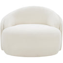 Meridian Caspian Cream Chenille Fabric Upholstered Chair IMAGE 3