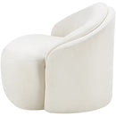  Meridian Caspian Cream Chenille Fabric Upholstered Chair IMAGE 9