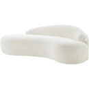  Meridian Caspian 79" Cream Chenille Fabric Upholstered Loveseat IMAGE 10