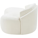  Manufacturer Color_Cream -- Caspian 79" Cream Chenille Fabric Upholstered Loveseat IMAGE 11