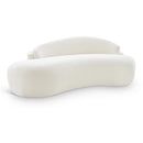  Meridian Caspian 79" Cream Chenille Fabric Upholstered Loveseat IMAGE 1