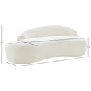  Meridian Caspian 79" Cream Chenille Fabric Upholstered Loveseat IMAGE 20