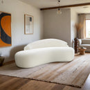  Manufacturer Color_Cream -- Caspian 79" Cream Chenille Fabric Upholstered Loveseat IMAGE 2