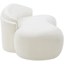  Meridian Caspian 79" Cream Chenille Fabric Upholstered Loveseat IMAGE 4