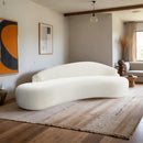  Manufacturer Color_Cream -- Caspian 101" Cream Chenille Fabric Upholstered Sofa IMAGE 2