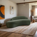 Meridian Caspian 79" Green Chenille Fabric Upholstered Loveseat IMAGE 2