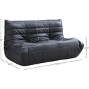  Meridian Relax 54.75" Black Vegan Leather Upholstered Loveseat IMAGE 9