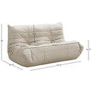  Manufacturer Color_Cream -- Relax 54.75" Cream Vegan Leather Upholstered Loveseat IMAGE 9
