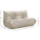  Meridian Relax 54.75" Cream Vegan Leather Upholstered Loveseat IMAGE 9