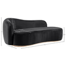  Meridian Gustavo Black Velvet Upholstered Chaise IMAGE 7