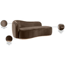  Manufacturer Color_Brown -- Gustavo Brown Velvet Upholstered Chaise IMAGE 8