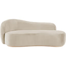  Manufacturer Color_Cream -- Gustavo Cream Velvet Upholstered Chaise IMAGE 2