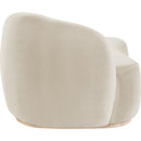  Meridian Gustavo Cream Velvet Upholstered Chaise IMAGE 3
