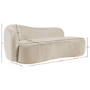  Manufacturer Color_Cream -- Gustavo Cream Velvet Upholstered Chaise IMAGE 7