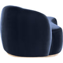 Meridian Gustavo Navy Velvet Upholstered Chaise IMAGE 3
