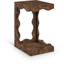  Meridian Vassa Brown Burl Veneer End Table IMAGE 1