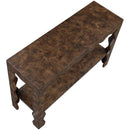  Meridian Vassa Brown Burl Veneer Console Table IMAGE 6