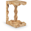  Meridian Vassa Natural Burl Veneer End Table IMAGE 1