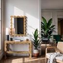  Meridian Vassa Natural Burl Veneer Console Table IMAGE 2