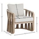  Meridian San Pietro Beige Water Resilient Fabric Upholstered Outdoor Patio Chair IMAGE 8
