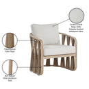  Meridian San Pietro Beige Water Resilient Fabric Upholstered Outdoor Patio Chair IMAGE 9