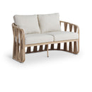  Meridian San Pietro 60.5" Beige Water Resilient Fabric Upholstered Outdoor Patio Loveseat IMAGE 1