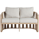  Meridian San Pietro 60.5" Beige Water Resilient Fabric Upholstered Outdoor Patio Loveseat IMAGE 3