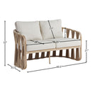  Meridian San Pietro 60.5" Beige Water Resilient Fabric Upholstered Outdoor Patio Loveseat IMAGE 8