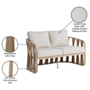  Meridian San Pietro 60.5" Beige Water Resilient Fabric Upholstered Outdoor Patio Loveseat IMAGE 9
