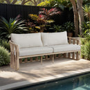  Meridian San Pietro 90.5" Beige Water Resilient Fabric Upholstered Outdoor Patio Sofa IMAGE 2