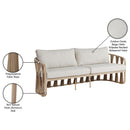  Meridian San Pietro 90.5" Beige Water Resilient Fabric Upholstered Outdoor Patio Sofa IMAGE 9