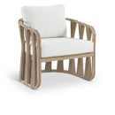  Meridian San Pietro Cream Water Resilient Fabric Upholstered Outdoor Patio Chair IMAGE 1