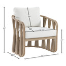  Meridian San Pietro Cream Water Resilient Fabric Upholstered Outdoor Patio Chair IMAGE 8