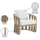 Meridian San Pietro Cream Water Resilient Fabric Upholstered Outdoor Patio Chair IMAGE 9