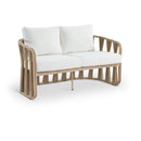  Meridian San Pietro 60.5" Cream Water Resilient Fabric Upholstered Outdoor Patio Loveseat IMAGE 1