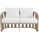  Meridian San Pietro 60.5" Cream Water Resilient Fabric Upholstered Outdoor Patio Loveseat IMAGE 3