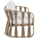  Meridian San Pietro 60.5" Cream Water Resilient Fabric Upholstered Outdoor Patio Loveseat IMAGE 4