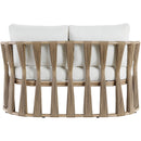  Meridian San Pietro 60.5" Cream Water Resilient Fabric Upholstered Outdoor Patio Loveseat IMAGE 5