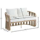  Meridian San Pietro 60.5" Cream Water Resilient Fabric Upholstered Outdoor Patio Loveseat IMAGE 8